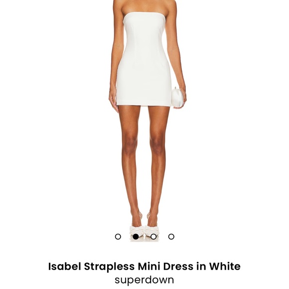Isabel Strapless Mini Dress in White - Picture 6 of 9